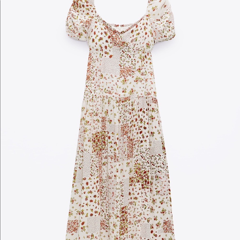 Patchwork print dress